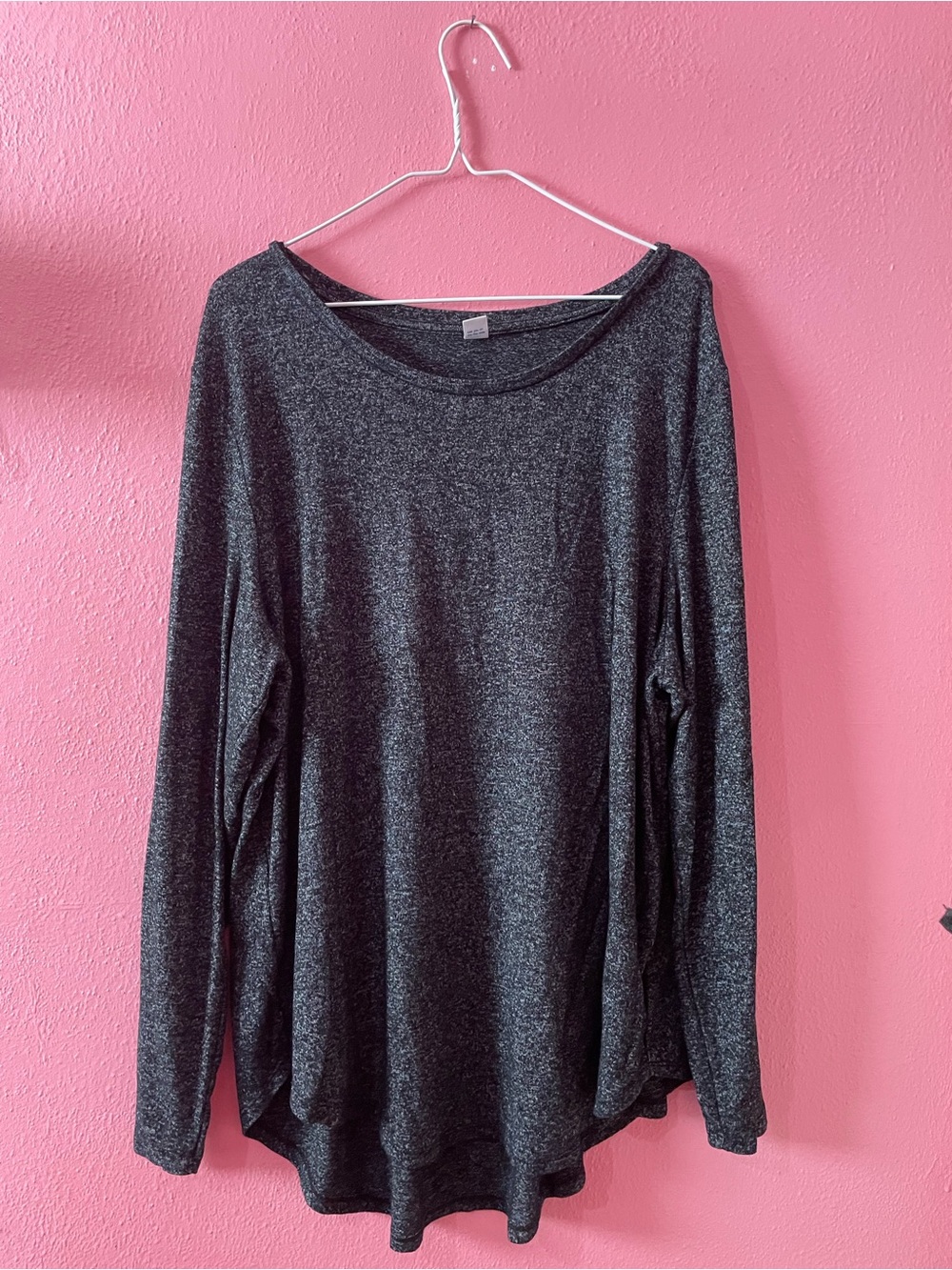 Old Navy Women's Long Sleeve Scoop Neck Top - Charcoal Heather